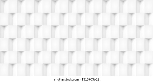 Volume realistic vector cubes texture, light geometric seamless tiles pattern, design white background for you projects 
