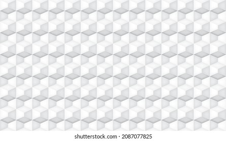 Volume realistic vector cubes texture, light geometric seamless tiles pattern, design white background for you projects 