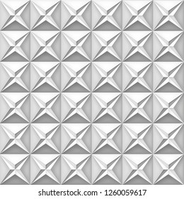 Volume realistic vector stars texture, light geometric seamless tiles pattern, design white background for you projects 