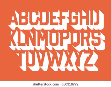 Volume retro font. Vector alphabet.