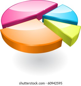 Volume round chart with four parts. Vector.