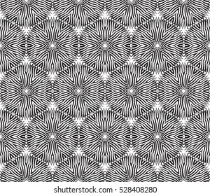 volume seamless pattern of abstract floral ornament. vector illustration. black and white. for design, interior, wallpaper, invitation