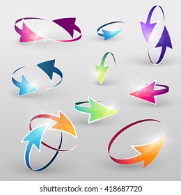 Volume set of cursors, vector graphics.