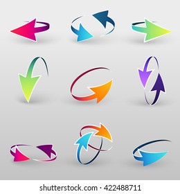 Volume set of cursors, vector graphics.