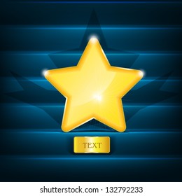 Volume shiny gold star with shadows