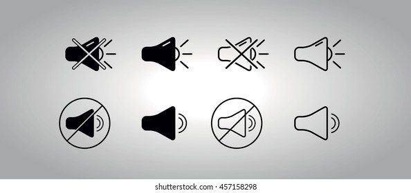 Volume sign icons set