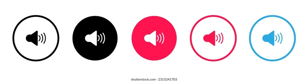 Signo de volumen. Botón de sonido en tu teléfono u otro equipo. botón Nivel de sonido. Vector