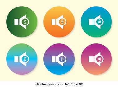 Volume six color gradient icon design.