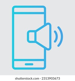 Volume smartphone gradient line icon, use for website mobile app presentation