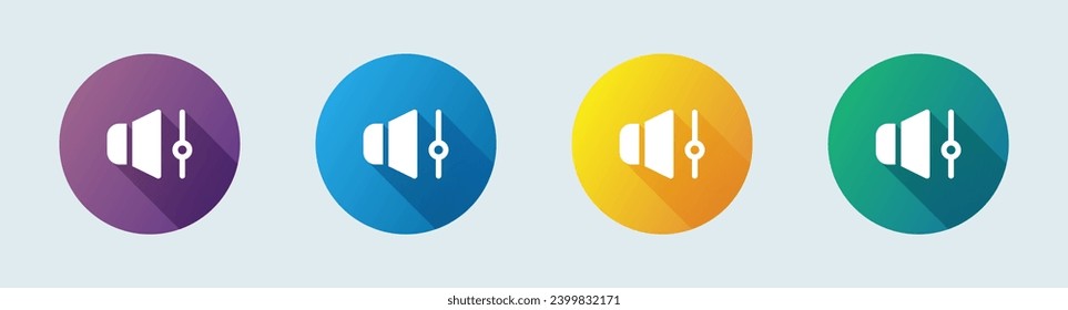 Volume solid icon in flat design style. Audio level signs vector illustration.