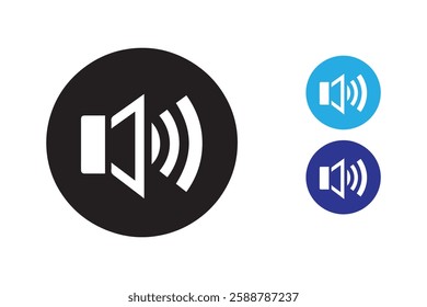 Volume sound icon vector silhouette isolated in white background