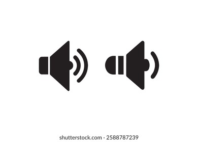 Volume sound icon vector silhouette isolated in white background