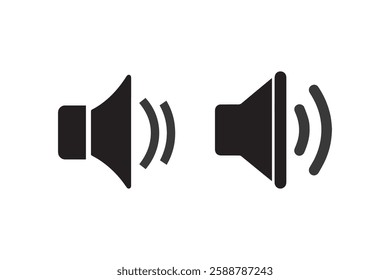 Volume sound icon vector silhouette isolated in white background