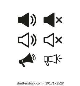 Volume sound icons on white background.