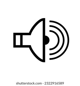 Volume up sound line icon. Speaker sound symbol, logo illustration.