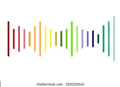 volume sound logo on white background. volume sound sign. flsy style. colorful audio waves logo symbol.