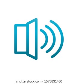 volume sound user interface blue gradient vector illustration