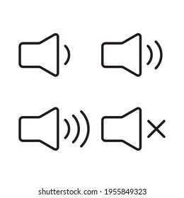 Volume Speaker Audio Icon Set Design Vector Template Illustration In Trendy Flat Style