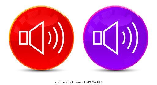 Volume speaker icon isolated on glossy round buttons illustration
