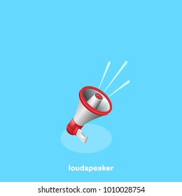volume speaker icon on a blue background, isometric image