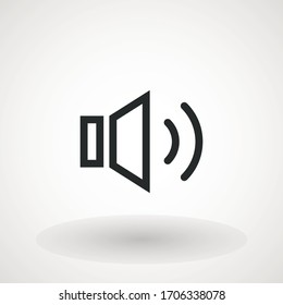 Vector de icono del altavoz de volumen. Símbolo de audio vector Icono de sonido y signo de escala de barras.