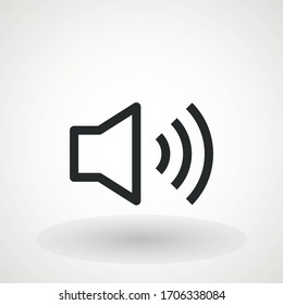 Volume Speaker Icon Vector. Audio Speaker Symbol Vector Sound Icon And Bar Scale Sign.