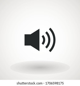 Volume Speaker Icon Vector. Audio Speaker Symbol Vector Sound Icon And Bar Scale Sign.