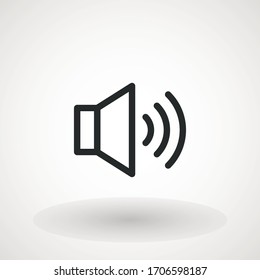 Volume Speaker Icon Vector. Audio Speaker Symbol Vector Sound Icon And Bar Scale Sign.