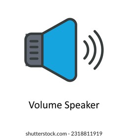 Volume Speaker  Vector Fill outline Icon Design illustration. Network and communication Symbol on White background EPS 10 File
