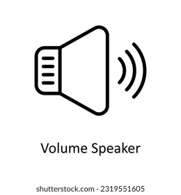 Volume Speaker  Vector  outline Icon Design illustration. Network and communication Symbol on White background EPS 10 File
