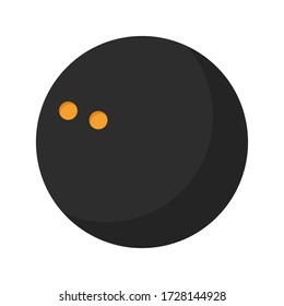 Volume squash ball on white background, vector illustration. Squash equipment. Sport, fitness, activity vector design. 