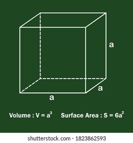 volume and surface area of cube