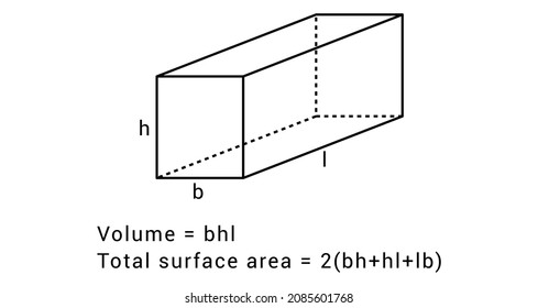 Volume Surface Area Rectangular Prism Stock Vector (Royalty Free ...