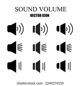 Volume symbol icon template set. Stock vector illustration.