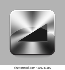 Volume symbol on metallic or chrome button illustration