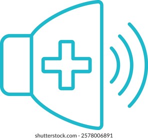 Volume Up vector icon. Can be used for printing, mobile and web applications.