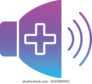 Ícone de vetor Aumentar Volume. Pode ser usado para impressão, aplicativos móveis e da Web.