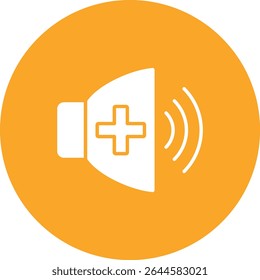 Ícone de vetor Aumentar Volume. Pode ser usado para impressão, aplicativos móveis e da Web.
