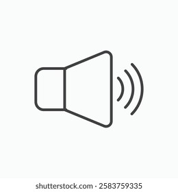 Volume vector icon isolated in black line