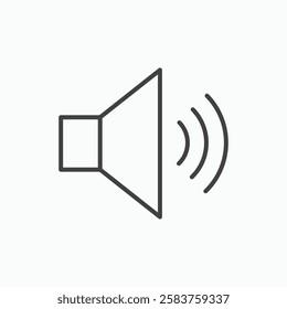 Volume vector icon isolated in black line