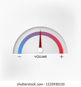 volume, vector interface. realistic illustration. loudness indicator, sound control