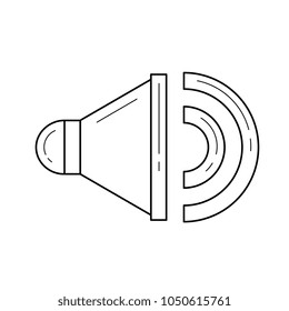 Volume vector line icon isolated on white background. Volume line icon for infographic, website or app. Icon designed on a grid system.