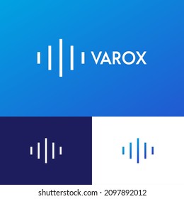 Volume wave logo design concept. Wave company brand logomark illustration. Can representing tech, audio, podcast, wave, stream, music, sound. 