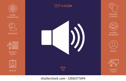Volume web symbol icon. Graphic elements for your design