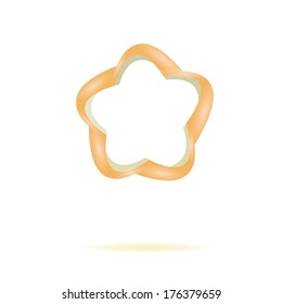 volume yellow star, vector illustration