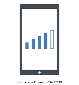 Volume_Wifi icon - Flat design, glyph style icon - Blue enclosed in a phone