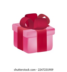 Volumetric 3D gift. Pink packaging. Valentine's Day. Gift box.