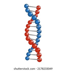 Volumetric 3D molecule. DNA helix. Vector illustration