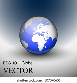 Volumetric 3D vector globe on a blue background