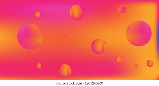 Volumetric balls in motion, liquid gradient, bright background
